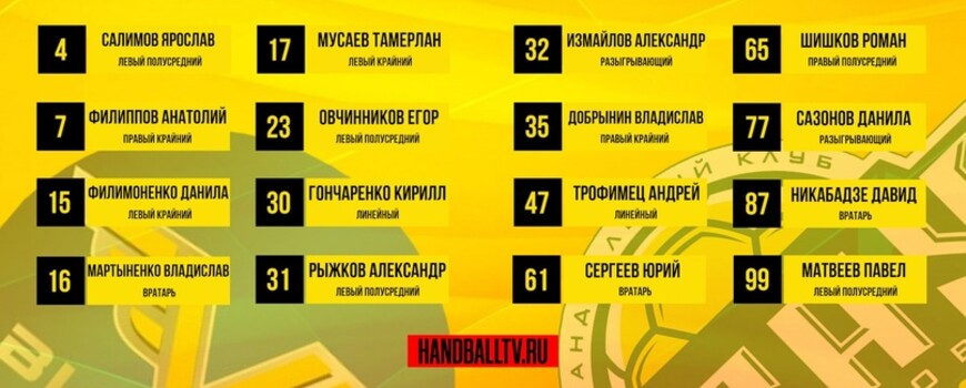 Наш состав на стартовый матч OLIMPBET суперлиги 2023/2024